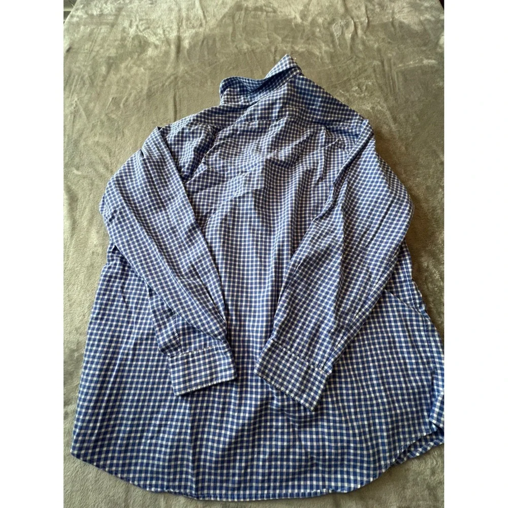 Polo Ralph Lauren Button Down Shirt Mens Large Blue Gingham Westerton 100s